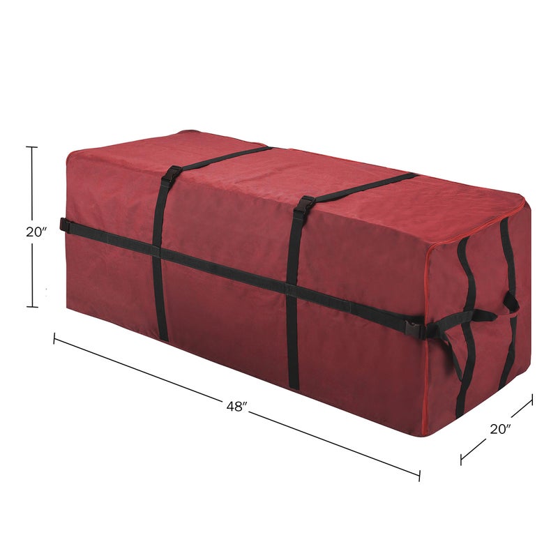 Elf Stor Heavy Duty Canvas Christmas Tree Storage Bag with Straps, fits up to 6 ft Tree, Red - Image 2
